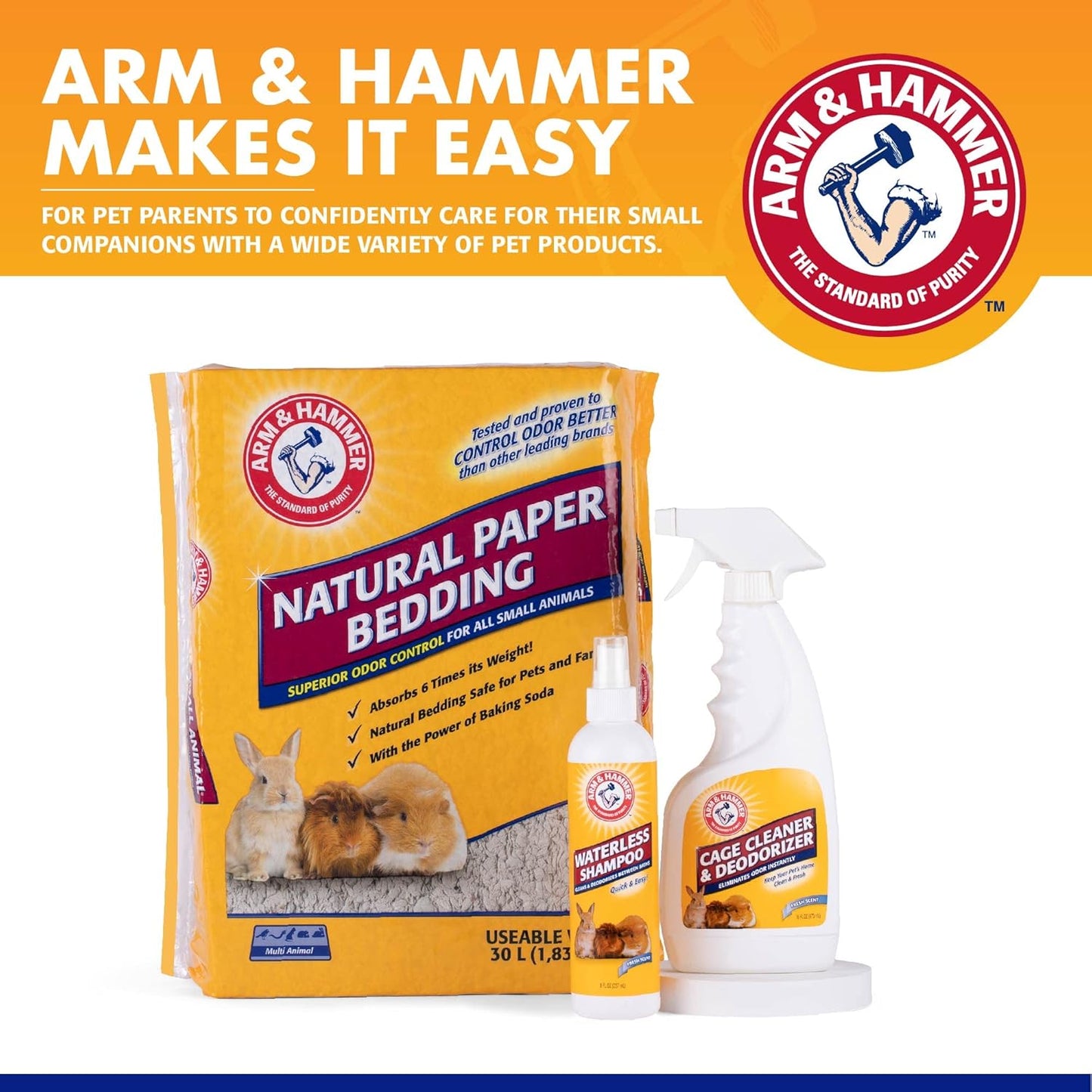 Arm & Hammer for Pets Super Absorbent Cage Liners for Guinea Pigs, Hamsters, Rabbits & All Small Animals | Best Cage Liners for Small Animals, 7 Count Small Animal Pet Products