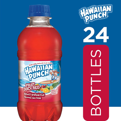 Hawaiian Punch Fruit Juicy Red Fruit Juice Drink, 10 Fl Oz Bottles, 24 Count (4 Packs Of 6), Ready-to-drink, On-the-go, Caffeine-free, Carbonation-free, Gluten-free, Excellent Source Of Vitamin C