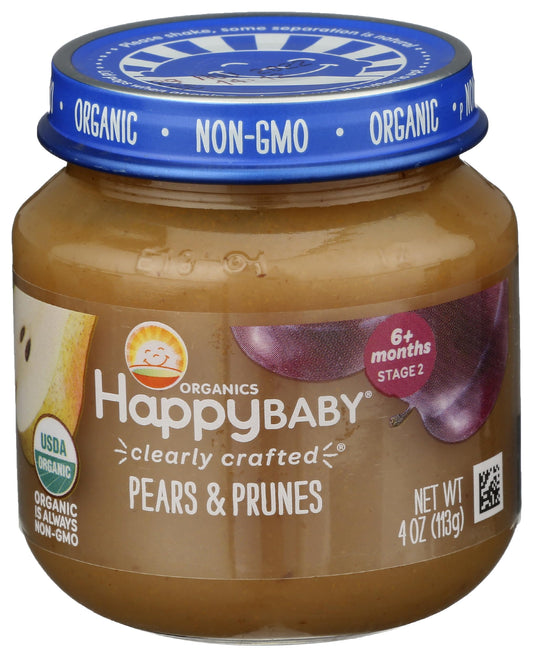 Happy Baby Organic Stage 2 Pears & Prunes Baby Food, 4 OZ