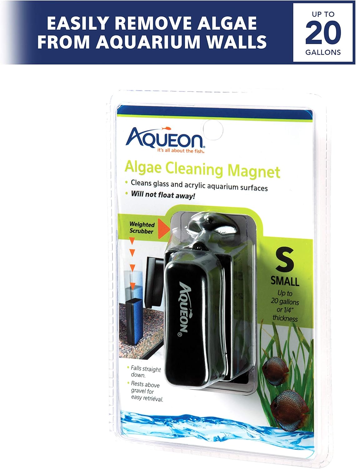 Aqueon Aquarium Algae Cleaning Magnets Glass/Acrylic, Small, Black