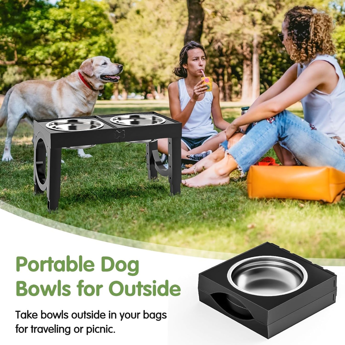 Elevated Dog Bowls Large Breed XiaZ Raised Dog Bowl Stands Large Medium Sized Dog 2 Large Elevated Dog Food Water Bowl Stand Set Black Raised Pet Feeder Adjustable Dog Dish Station 9/11/12/14in