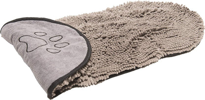 Dog Gone Smart Shammy Dog Towels For Drying Dogs - Heavy Duty Soft Microfiber Bath Towel - Super Absorbent, Quick Drying, & Machine Washable - Must Have Dog & Cat Bathing Supplies | Grey 13x31