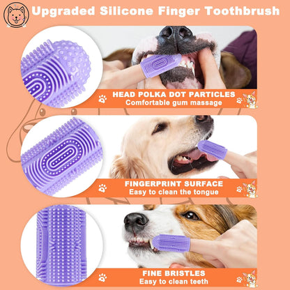 Dog Toothbrush Finger Toothbrush Dog Tooth Brushing Kit 4Pack Dog Finger Toothbrush for Dog Teeth Cleaning&Dog Dental Care Dog Tooth Brush Dog Toothbrush Kit Pet Toothbrush