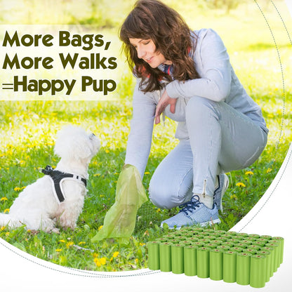 Dog Poop Bag 1140 Counts 57 Rolls, Unscented Doggy Poop Bags, Leak-Proof Dog Bags for Poop, Dog Waste Bags with Dispenser - Green (13 x 9 Inches)