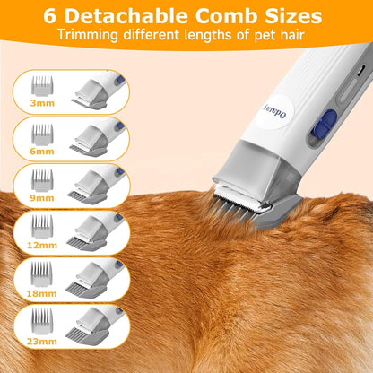 Dog Grooming Kit, 12,000Pa Strong Pet Grooming Vacuum for Dogs with Clipper Nail Grinder, 2L Dust Cup, 5 Suction Levels Dog Hair Vacuum with 7 Pet Grooming Tools for Shedding and Home Cleaning