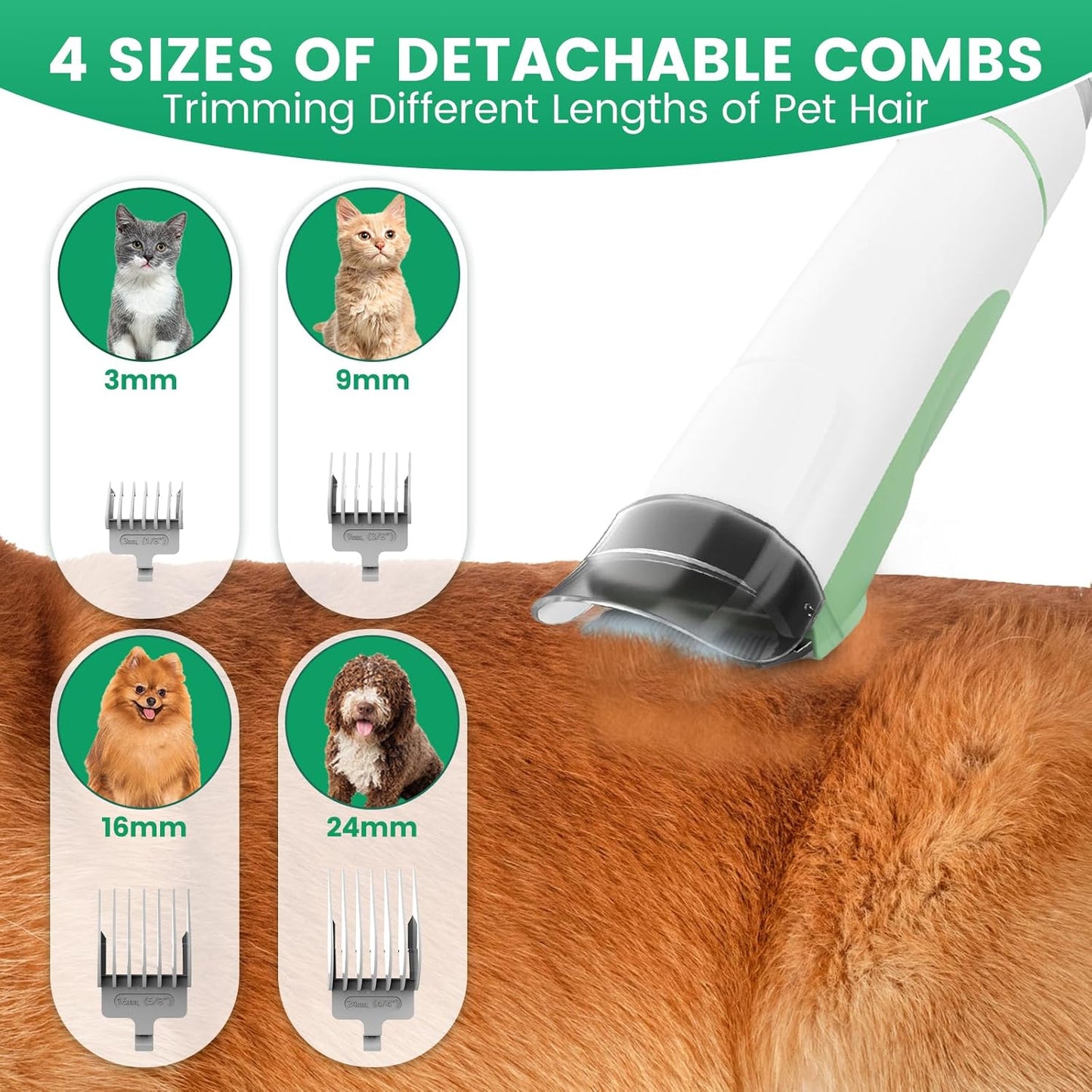 Dog Grooming Vacuum, Pet Grooming Kit, Dog Clipper Nail Trimmer Grinder, 2.5L Dust Cup 7 Grooming Tools 11000Pa Dog Vacuum for Shedding Grooming, Pet Grooming Vacuum for Dogs, Home Cleaning, PG50 Plus