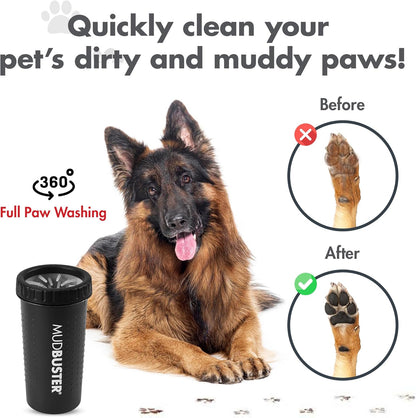 Dexas Medium Dog Paw Cleaner, Matte Black - Premium Quality Pet Supplies and Dog Accessories - Easy to Use and Clean MudBuster for Dogs - Patented Product - BPA Free