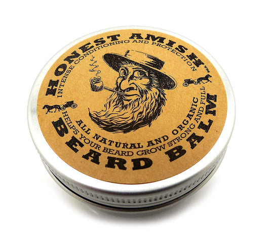 Honest Amish Beard Balm Leave-in Conditioner - Made with only Natural and Organic Ingredients - 2 Ounce Tin