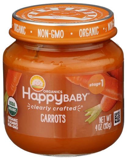 Happy Baby Organic Stage 1 Carrots Baby Food, 4 OZ