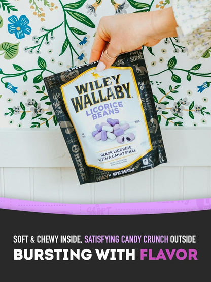 Wiley Wallaby 7.05 Ounce Classic Black Gourmet Australian Style Soft & Chewy Licorice Candy Bean, 1 Pack