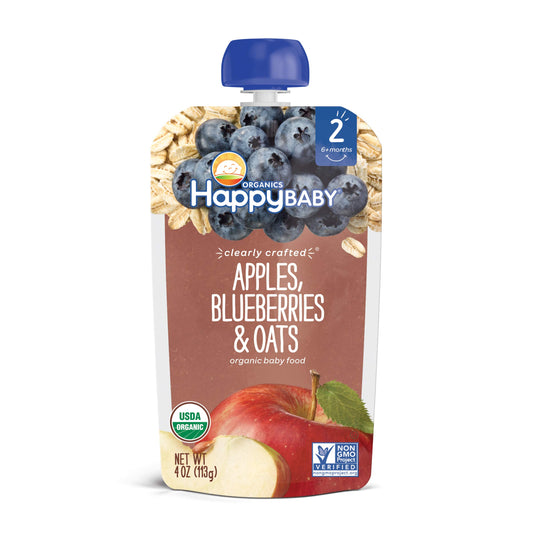 Happy Baby, Organic Apples Blueberries & Oats, 4 oz