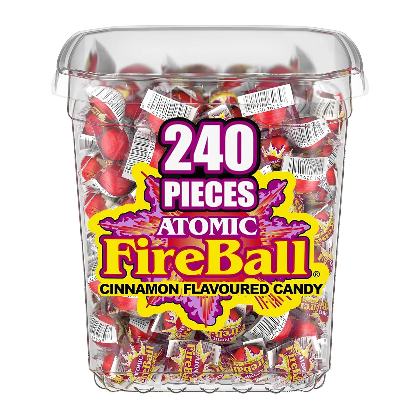 Wonka Atomic Fireball, Candy, Cinnamon Flavor, Individually Wrapped, 7.5 g (240 ct)