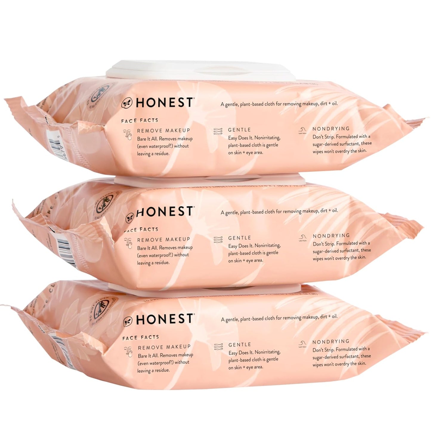 Honest Beauty Fragrance Free Cleansing Makeup Remover Facial Wipes | Plant Based, Hypoallergenic, Gentle for Sensitive Skin | 90 Count