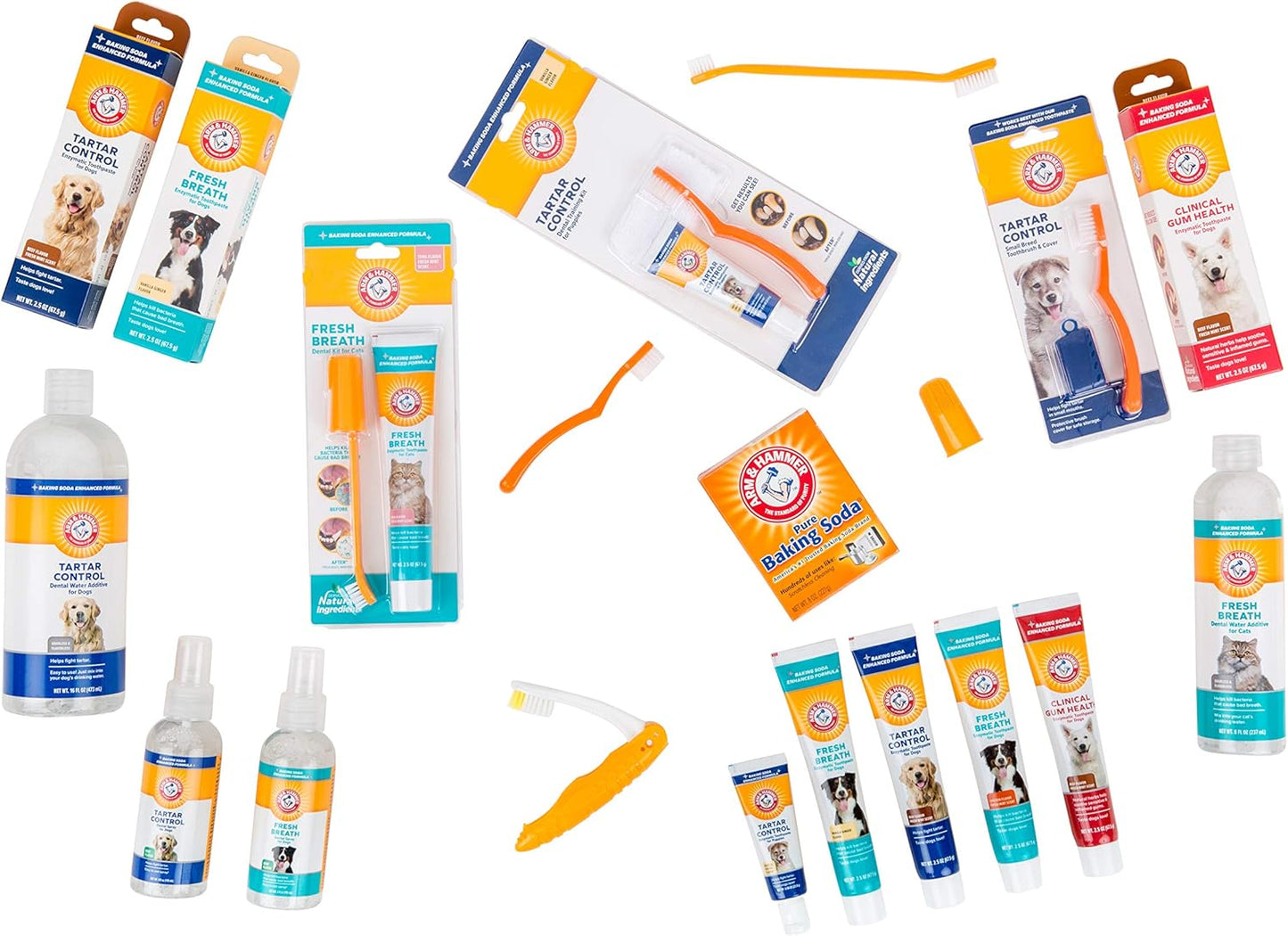 Arm & Hammer for Pets Fresh Breath Enzymatic Dog Dental Care Kit - Includes Dog Toothpaste, Dual Sided Toothbrush and Fingerbrush - Bad Breath Treatment, Chicken Flavor, 2.5 Ounce