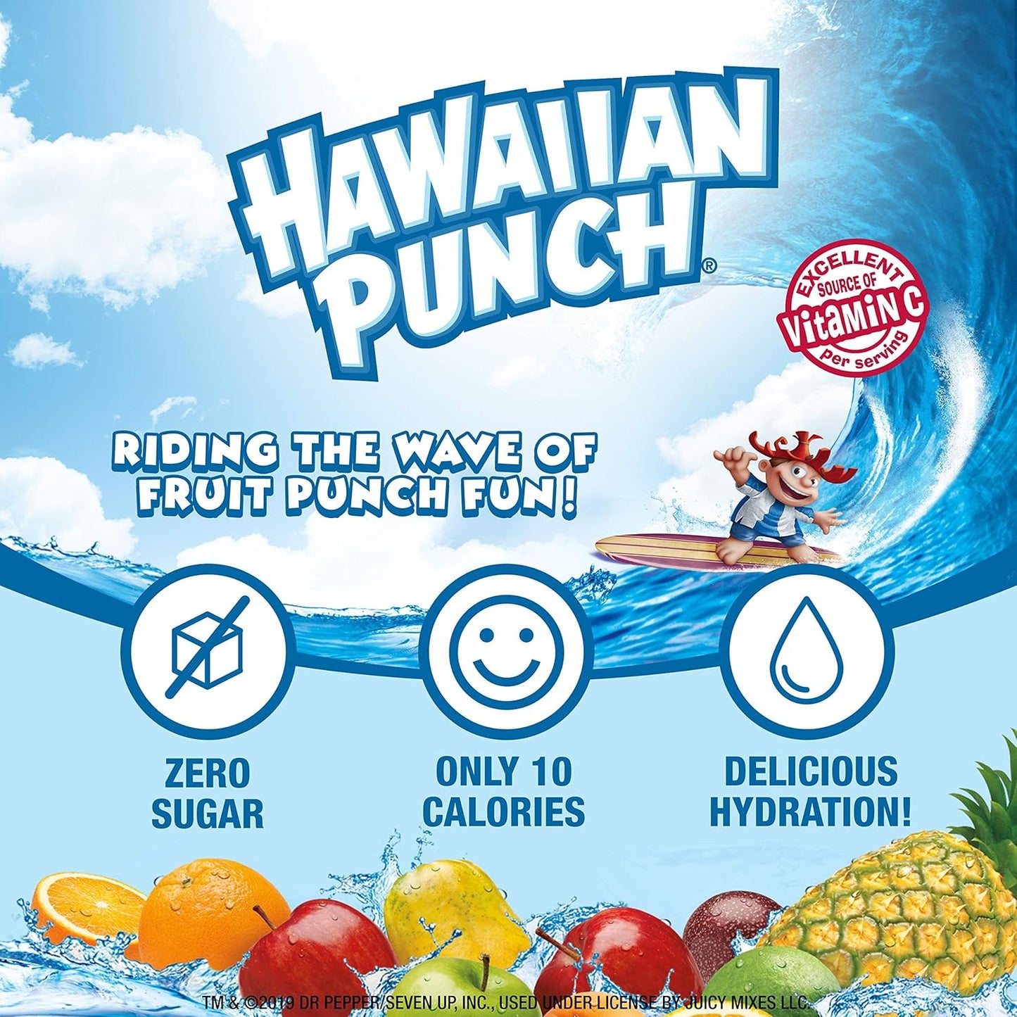 Hawaiian Punch, Kid's Choice Variety Pack– Powder Drink Mix - (5 boxes, 40 sticks) – Sugar Free & Delicious, Excellent source of Vitamin C