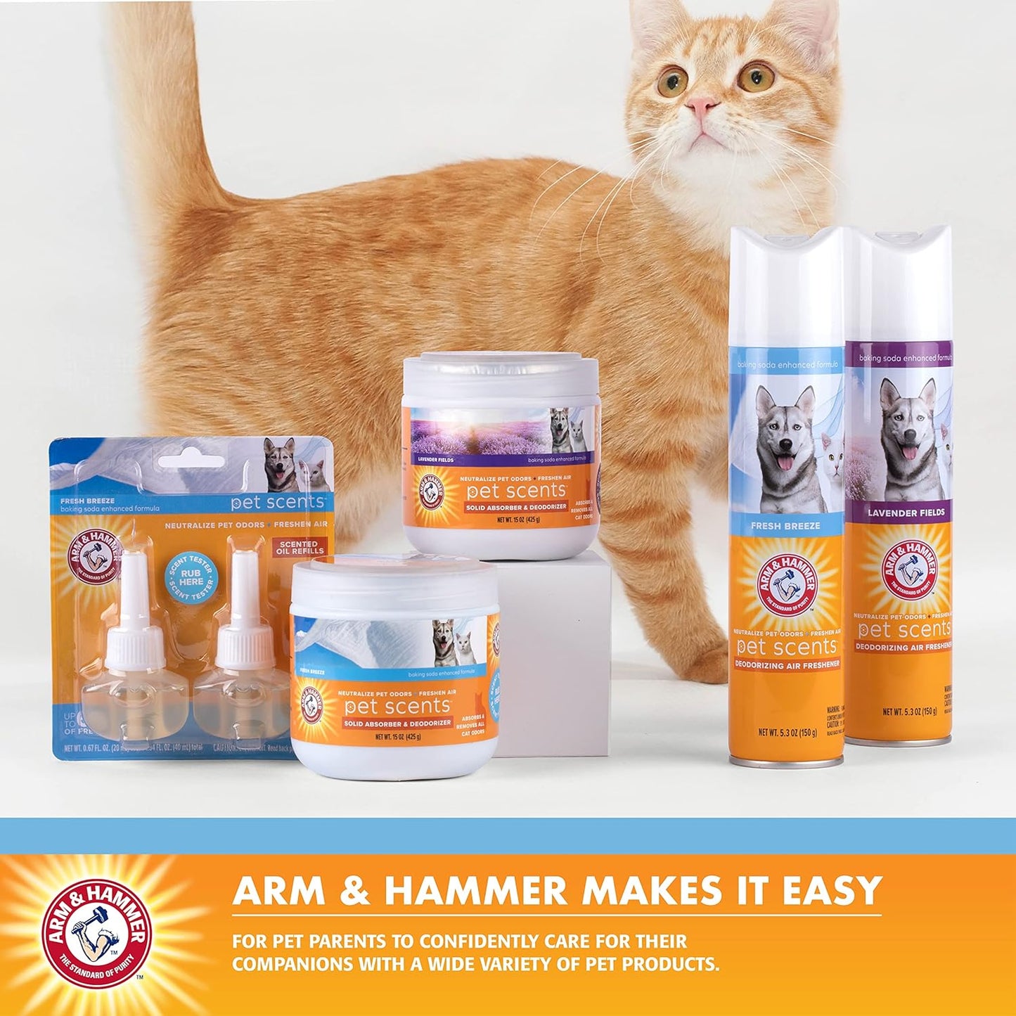 Arm & Hammer Pets Cat Litter Box Deodorizing Pods 2 pods, Fresh Breeze Scent | 2 Cat Litter Box Deodorizer from Arm and Hammer | Combats Cat Odors | 2 Adhesive Devices