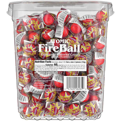 Wonka Atomic Fireball, Candy, Cinnamon Flavor, Individually Wrapped, 7.5 g (240 ct)