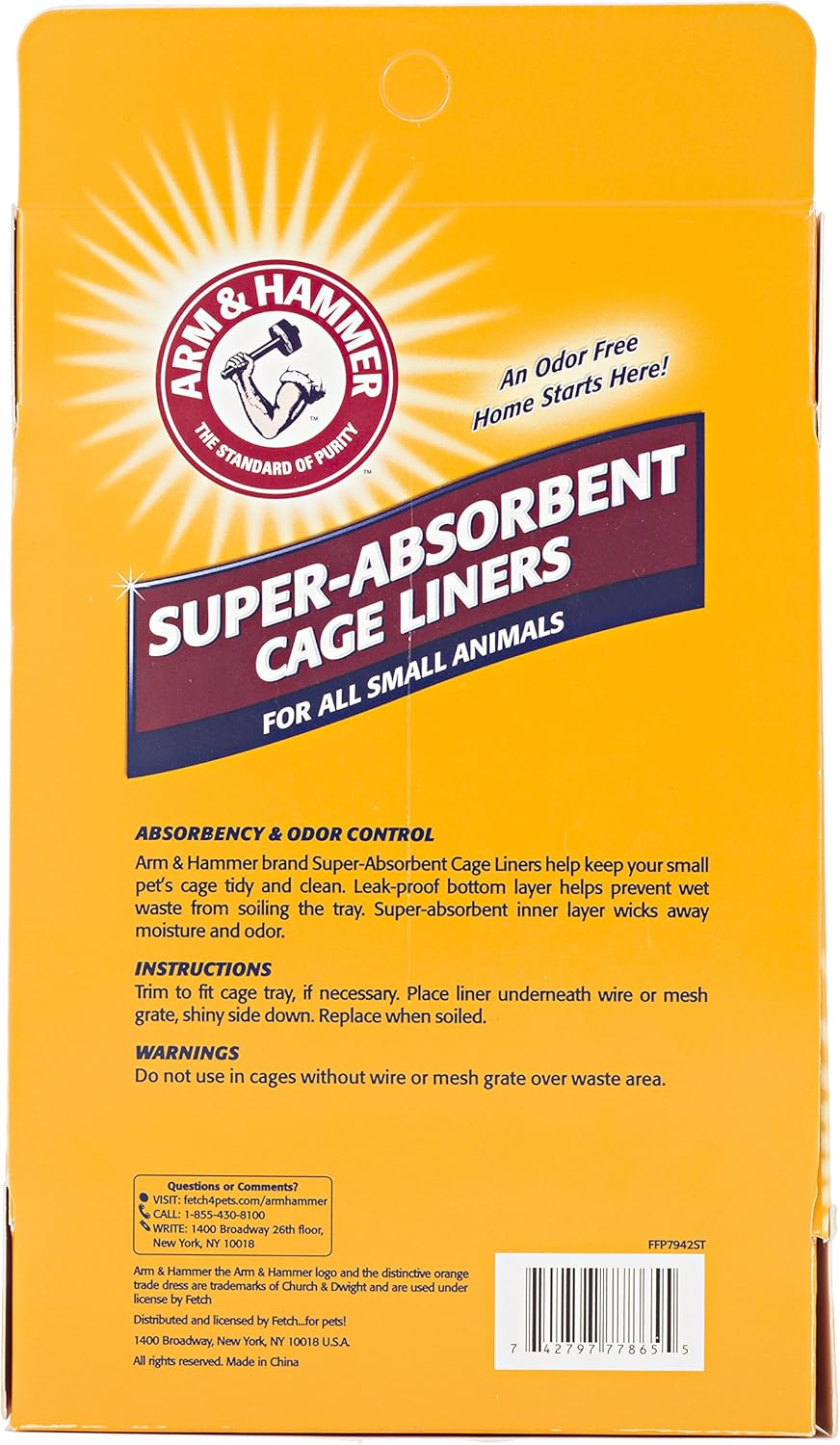 Arm & Hammer for Pets Super Absorbent Cage Liners for Guinea Pigs, Hamsters, Rabbits & All Small Animals | Best Cage Liners for Small Animals, 7 Count Small Animal Pet Products