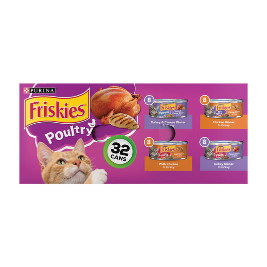 Purina Friskies Gravy Wet Cat Food , Poultry Shreds - (32) 5.5 oz. Cans