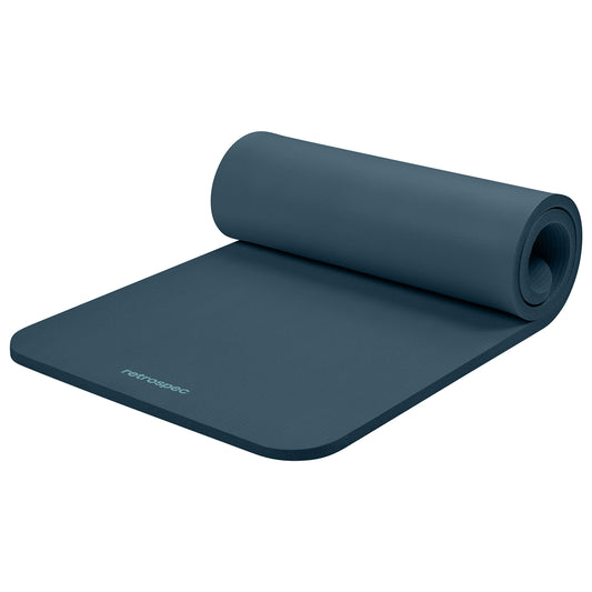 Retrospec Solana Yoga Mat 1" Thick w/Nylon Strap for Men & Women - Non Slip Exercise Mat for Home Yoga, Pilates, Stretching, Floor & Fitness Workouts